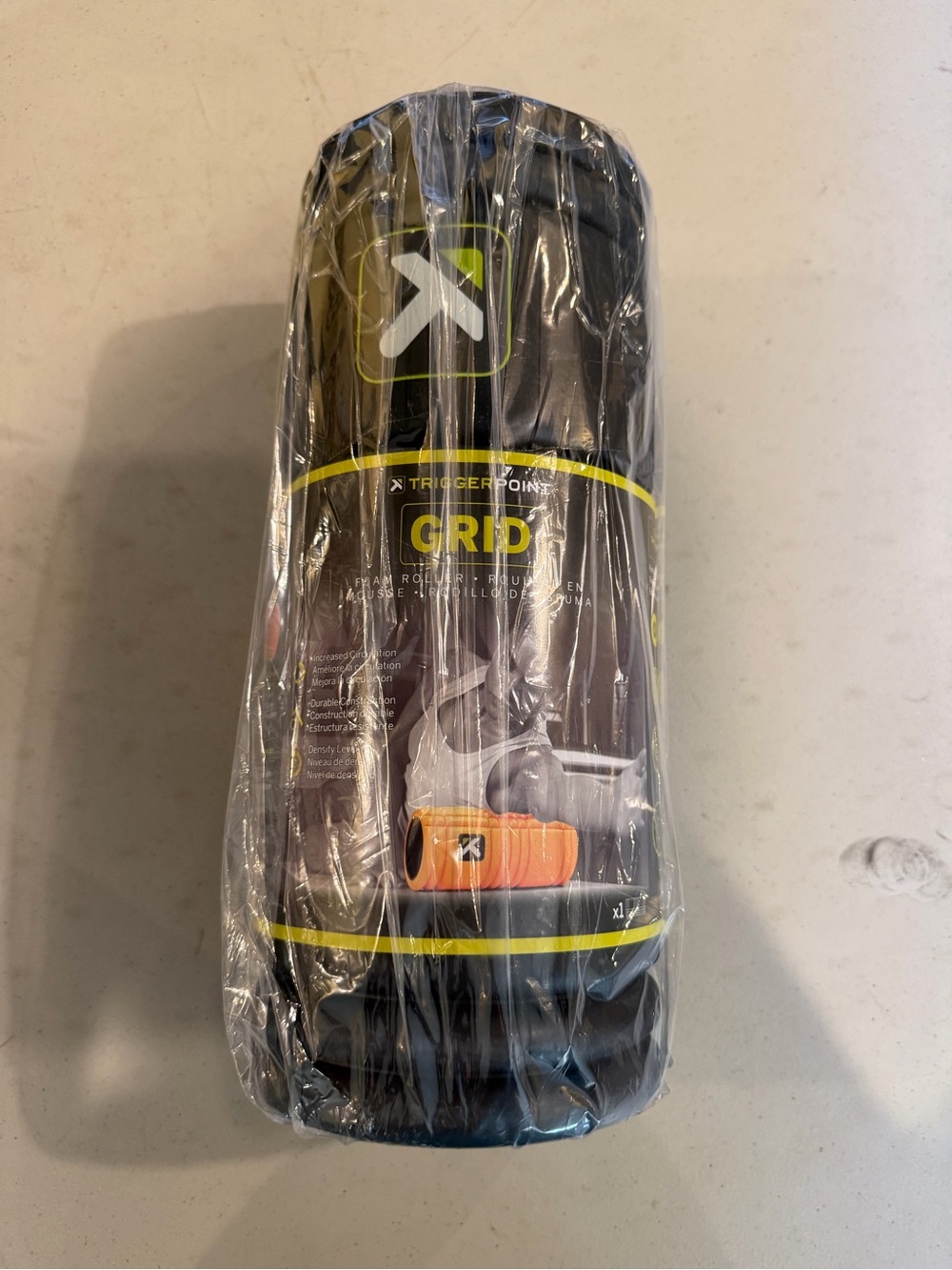 Black Foam Roller with Lime Accents - Grid 1.0 - Picture 3 of 3